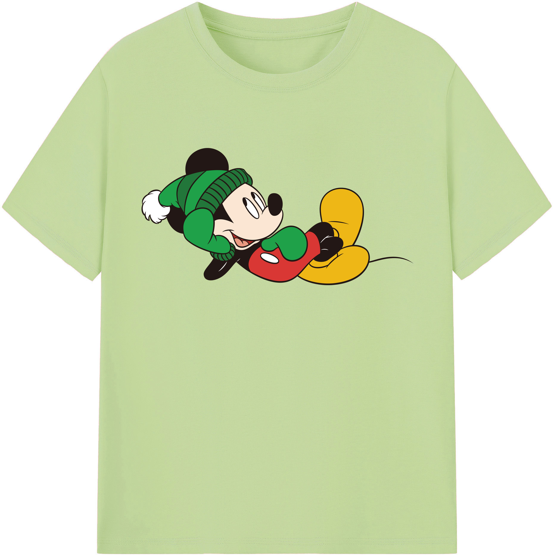 （画像用） ミッキーマウス Mickey Mouse 綿100％半袖Tシャツ（フロントプリント）